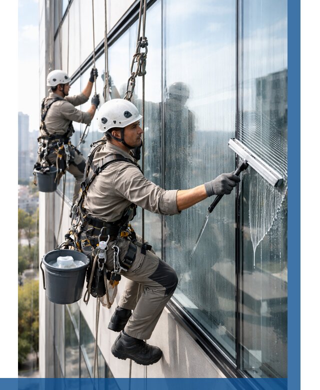 Мойка окон альпинистами в Нурлате от 4692 р. | ВЫСОТНИК-Нрт