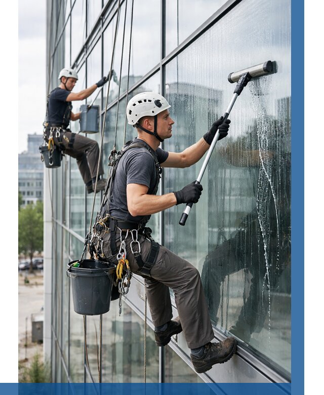 Мойка витражей альпинистами в Нурлате от 730 р. под ключ|ВЫСОТНИК-Нрт