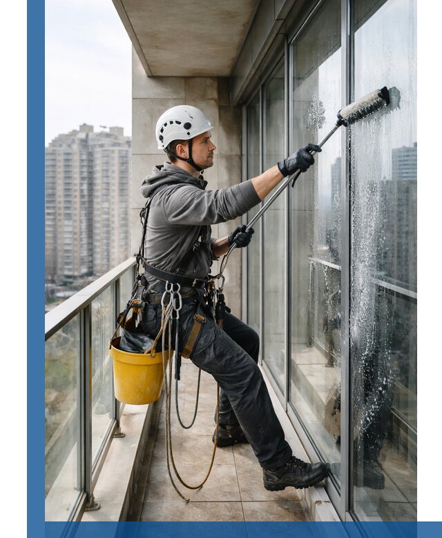 Профессиональная мойка балконного остекления в Нурлате