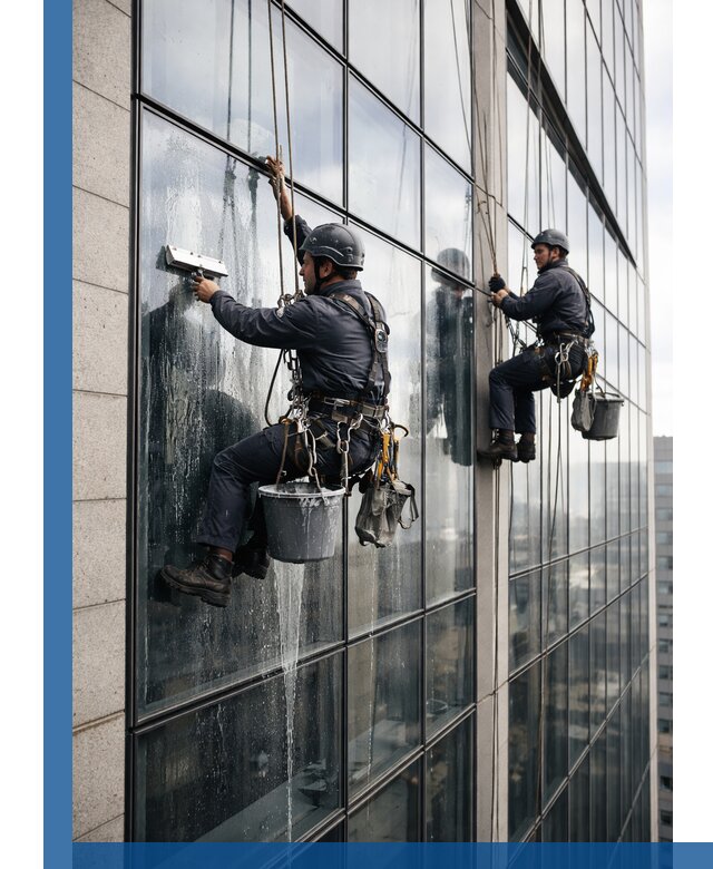 Профессиональная мойка стеклянных фасадов зданий в Нурлате