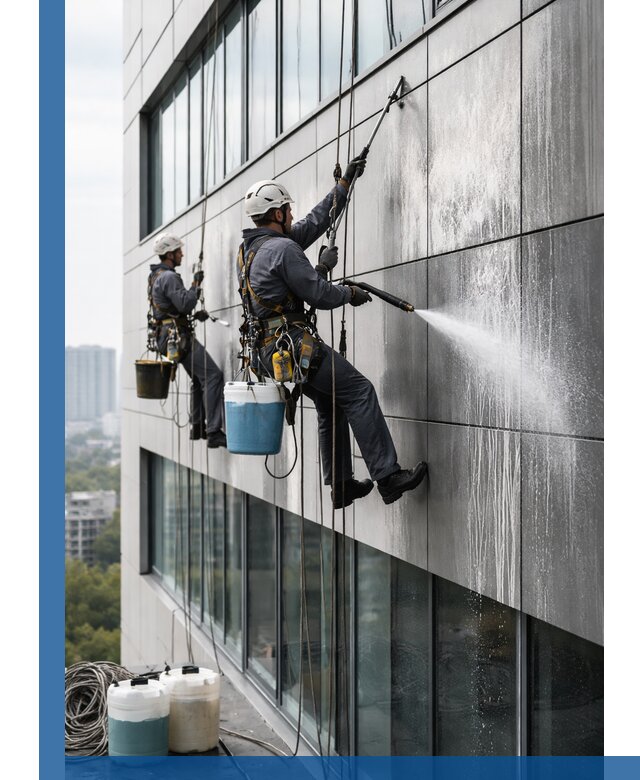 Профессиональная мойка вентилируемых фасадов в Нурлате