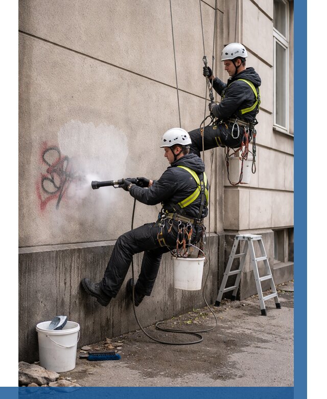 Удаление граффити с фасада в Нурлате от 4692 р. | ВЫСОТНИК-Нрт