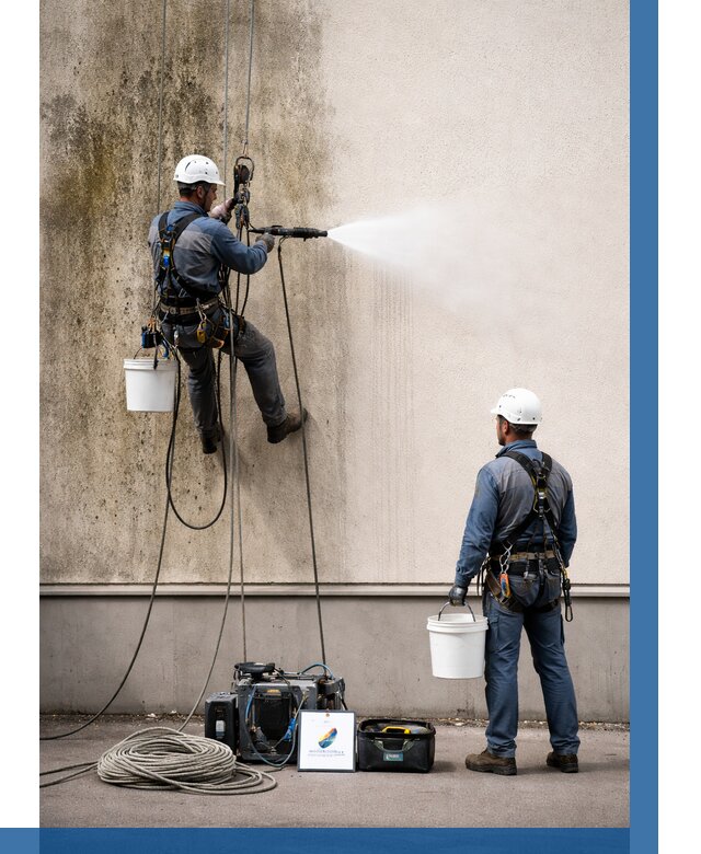 Очистка фасада от плесени в Нурлате от 313 р. | ВЫСОТНИК-Нрт