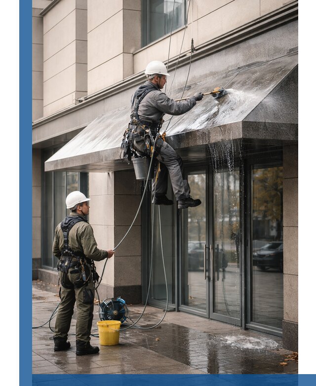 Профессиональная мойка козырьков и навесов в Нурлате