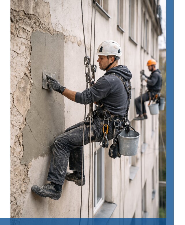 Восстановление штукатурки фасада в Нурлате от 1251 р. | ВЫСОТНИК-Нрт