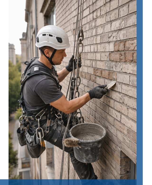 Ремонт кирпичной кладки фасада в Нурлате от 1877 р. | ВЫСОТНИК-Нрт