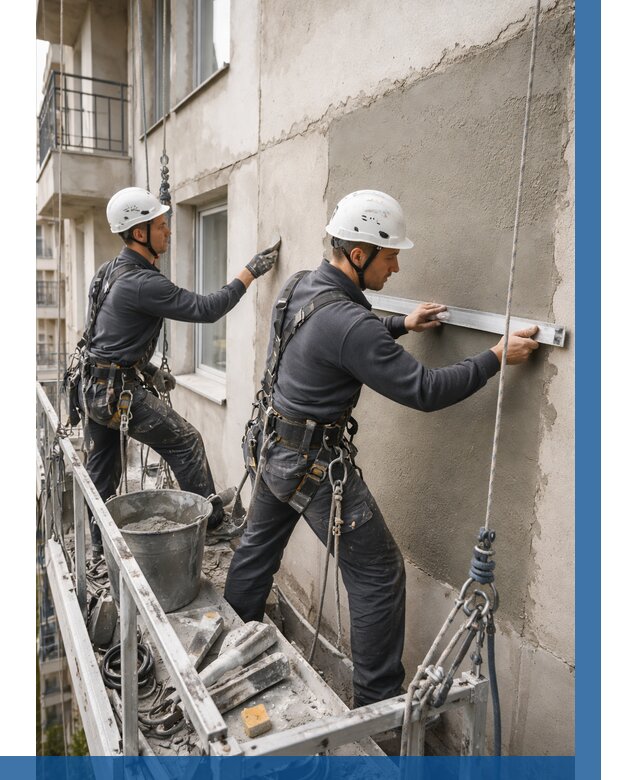 Штукатурка фасада на высоте в Нурлате от 938 р. | ВЫСОТНИК-Нрт