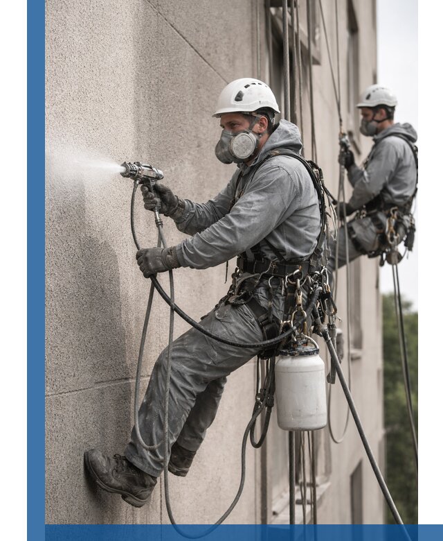 Безвоздушная покраска фасадов зданий в Нурлате профессионально