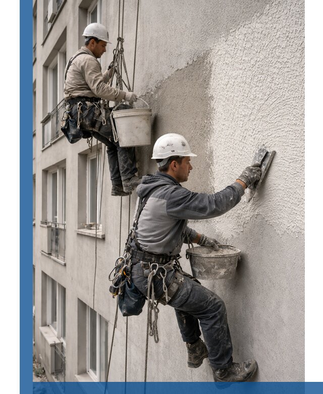 Нанесение декоративной штукатурки короед на фасад в Нурлате