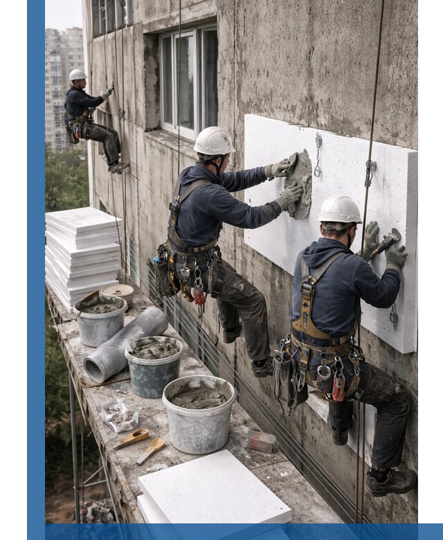 Утепление фасада пенополистиролом в Нурлате под ключ