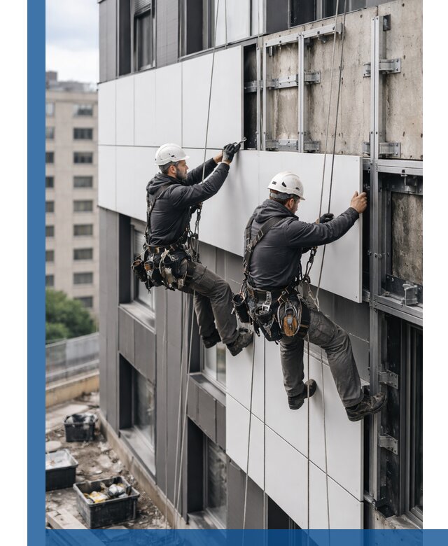 Монтаж композитных панелей фасада в Нурлате под ключ