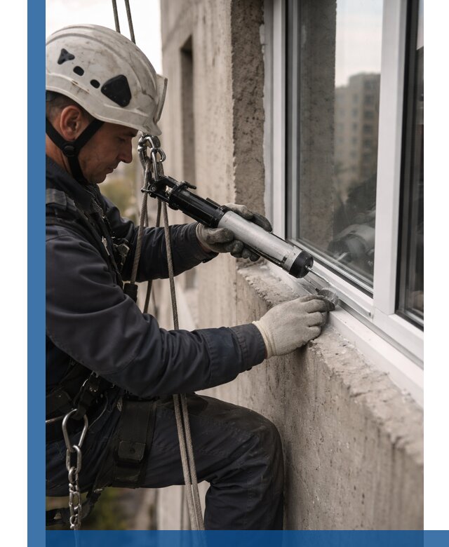 Герметизация оконных швов снаружи в Нурлате профессионально