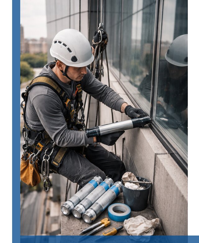 Герметизация стыков витража в Нурлате для герметичных фасадов