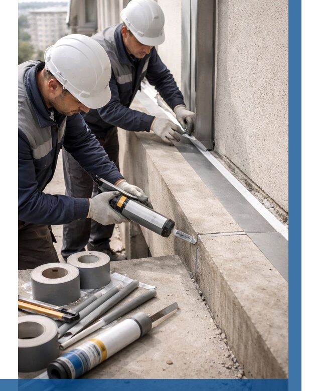 Герметизация примыкания балкона в Нурлате от 4692 р. | ВЫСОТНИК-Нрт