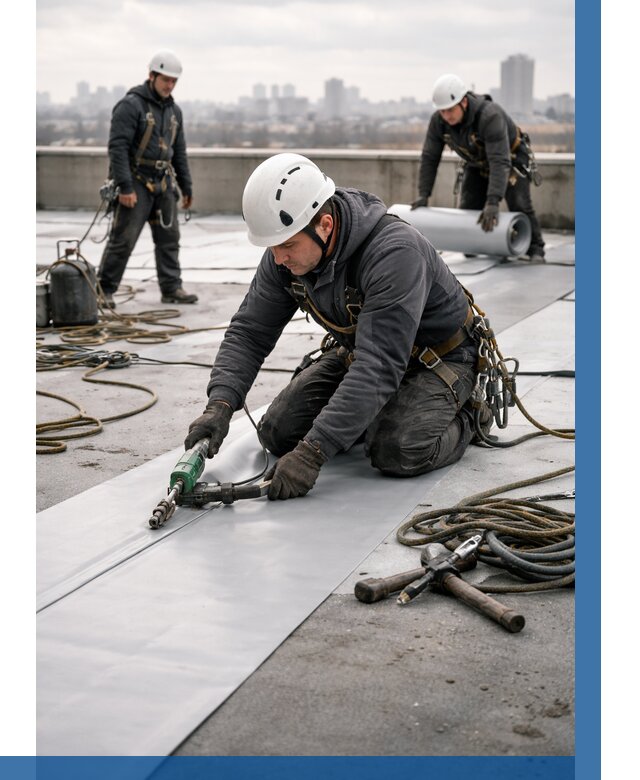 Ремонт мембранной кровли в Нурлате от 1877 р./м2 | ВЫСОТНИК-Нрт