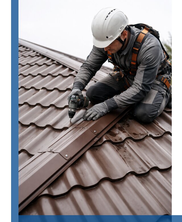 Ремонт металлочерепицы на крыше в Нурлате профессионально