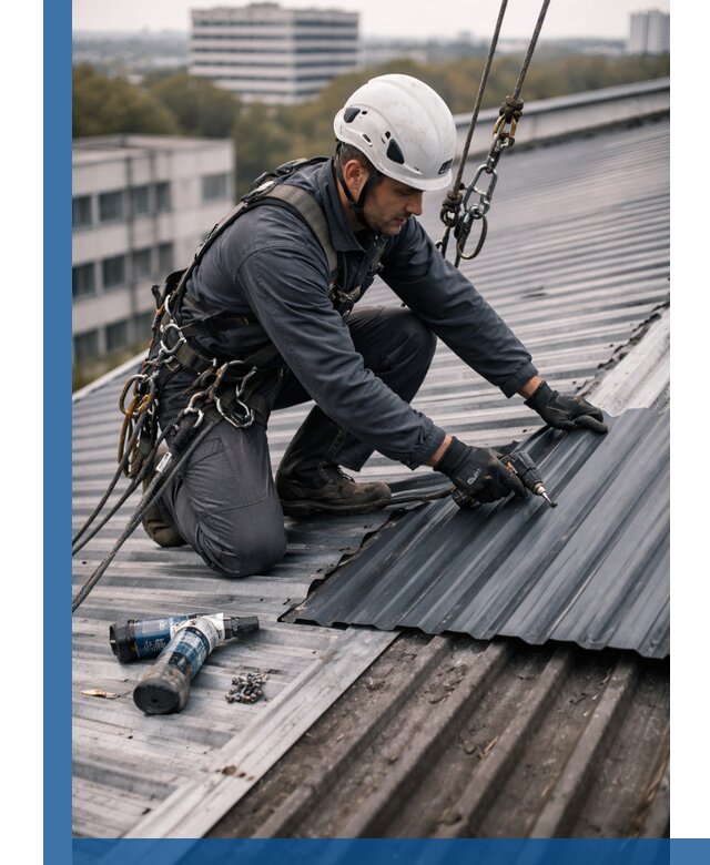 Ремонт профнастила на кровле в Нурлате, работы под ключ