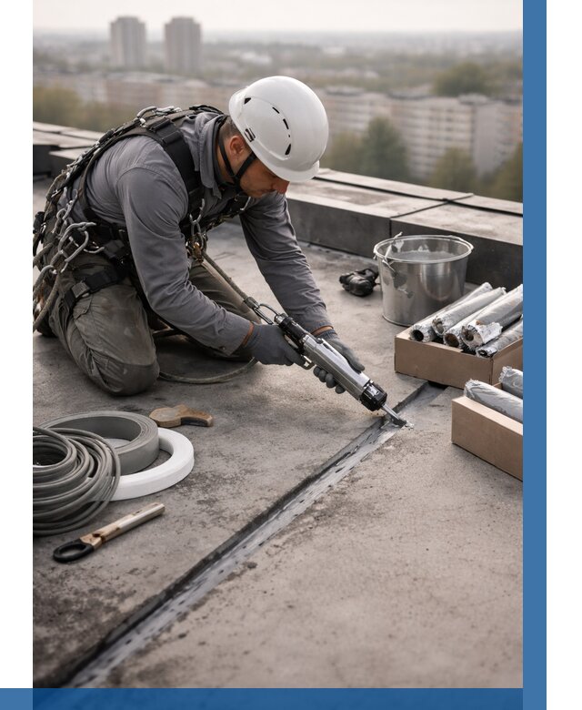 Герметизация швов кровли в Нурлате от 469 р./м2 | ВЫСОТНИК-Нрт