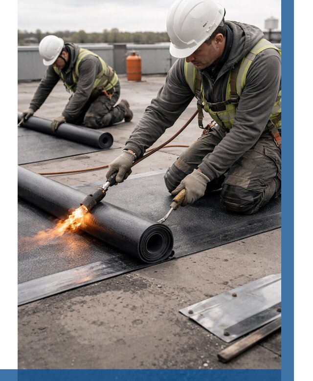 Монтаж наплавляемой кровли в Нурлате от 886 р. — ВЫСОТНИК-Нрт