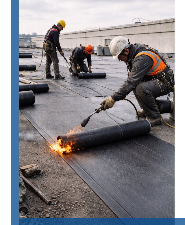 Монтаж наплавляемой кровли в Нурлате профессионально