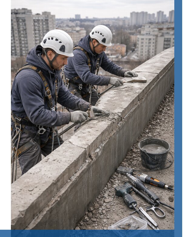 Ремонт парапета на кровле в Нурлате от 1564 р. | ВЫСОТНИК-Нрт