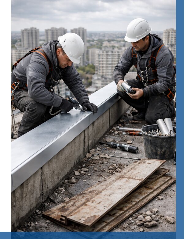 Замена парапетных крышек под ключ в Нурлате от 1251 р. | ВЫСОТНИК-Нрт