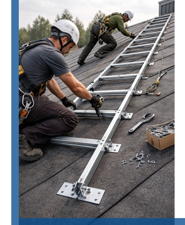Профессиональный монтаж кровельной лестницы в Нурлате под ключ