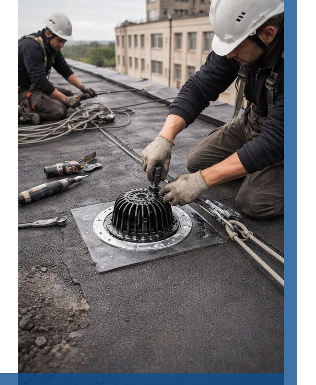 Установка водосточных воронок в Нурлате цена от 3649 р. | ВЫСОТНИК-Нрт