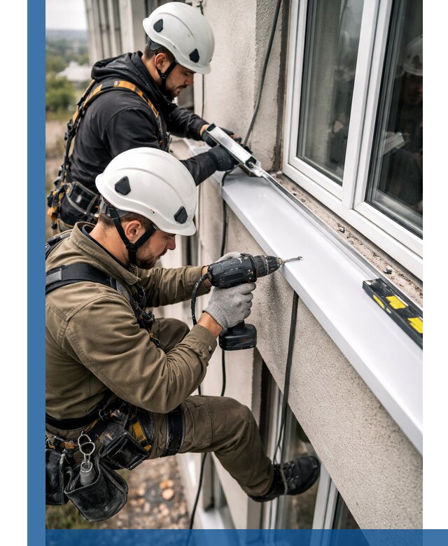 Профессиональный монтаж оконных отливов и отведения воды в Нурлате