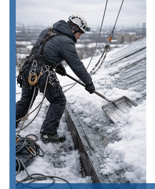 Профессиональная очистка кровли от снега и наледи в Нурлате