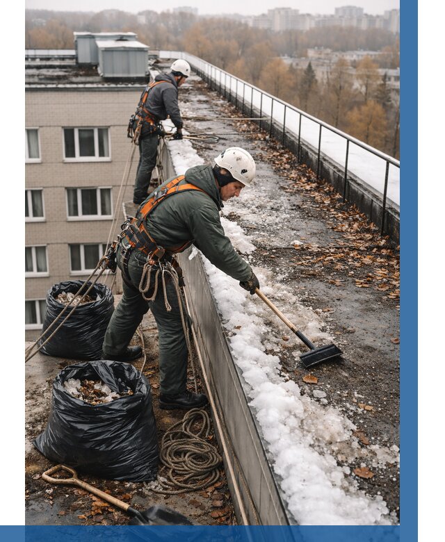 Очистка кровли по периметру в Нурлате от 573 р. | ВЫСОТНИК-Нрт