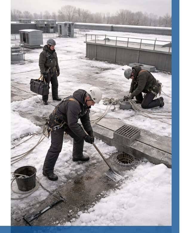 Абонентское обслуживание кровли зимой в Нурлате от 8342 р. | ВЫСОТНИК-Нрт