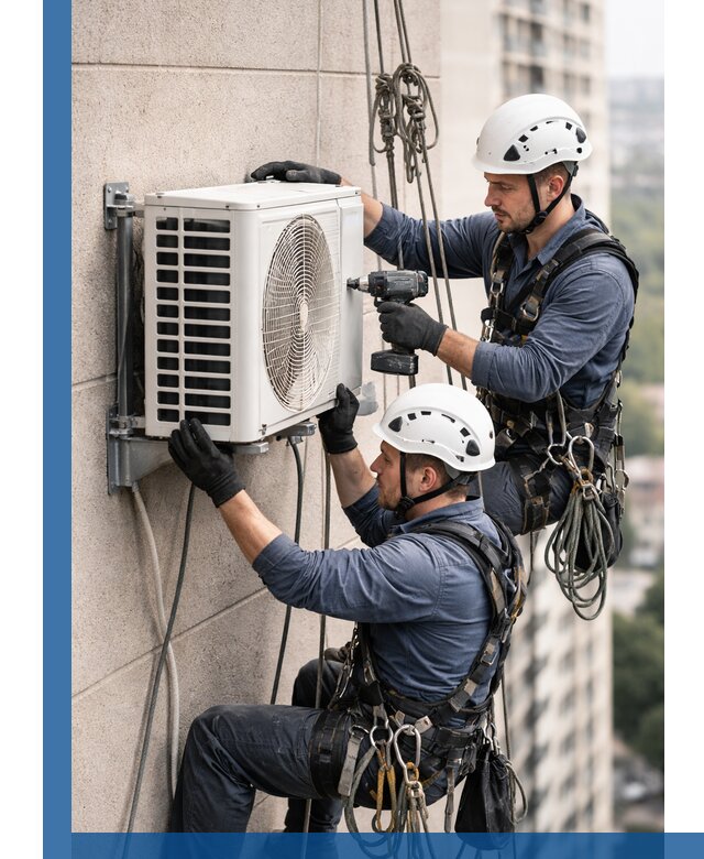 Монтаж внешнего блока кондиционера в Нурлате установка и крепление