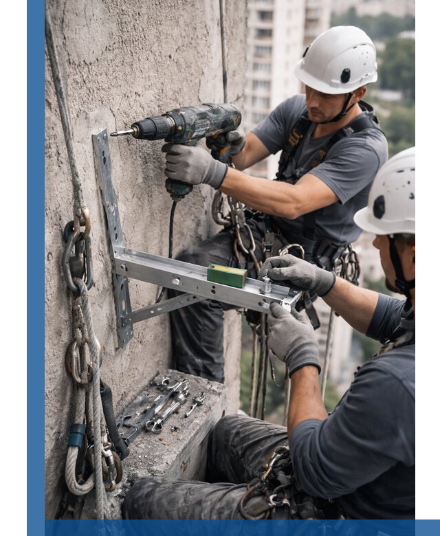 Установка кронштейнов кондиционера и крепежа в Нурлате