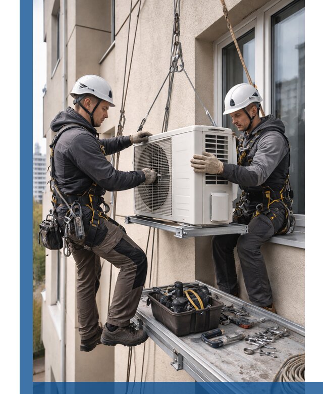 Перенос внешнего блока кондиционера в Нурлате с монтажом и крепежом