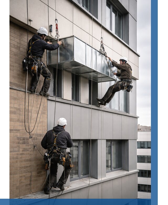 Монтаж воздуховодов на фасаде в Нурлате от 1564 р. | ВЫСОТНИК-Нрт