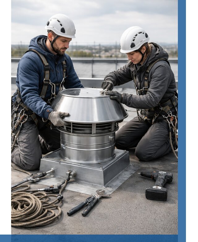 Установка дефлекторов на кровле в Нурлате от 4692 р. | ВЫСОТНИК-Нрт