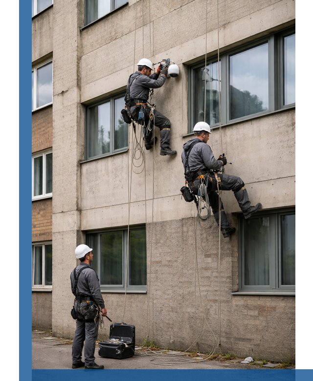 Монтаж фасадных камер видеонаблюдения в Нурлате под ключ
