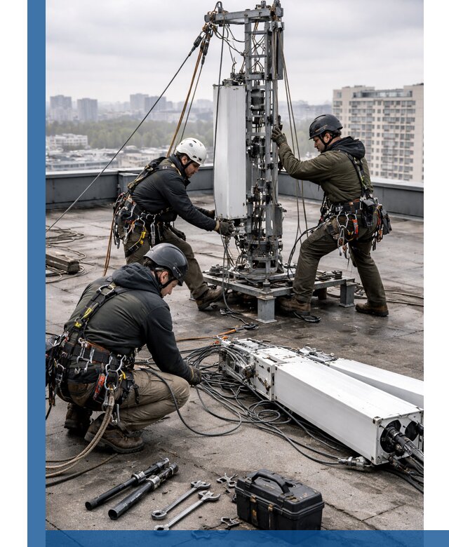 Демонтаж антенн на крыше зданий в Нурлате с гарантией