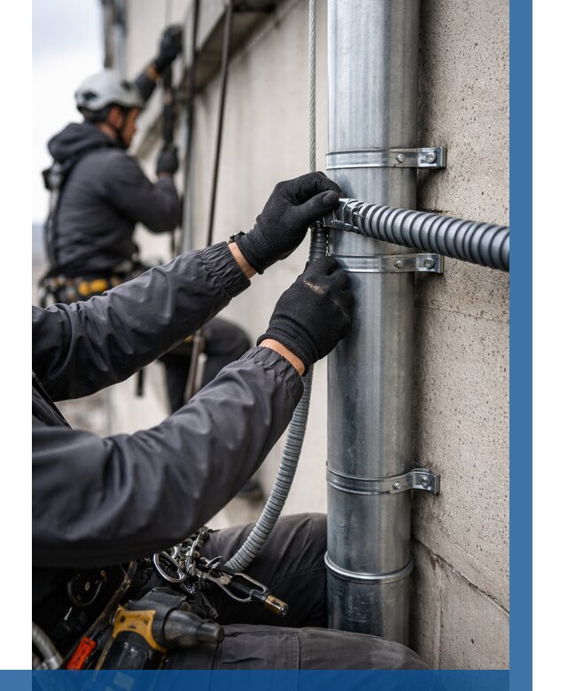 Монтаж гофры для кабеля в Нурлате от 313 р. | ВЫСОТНИК-Нрт