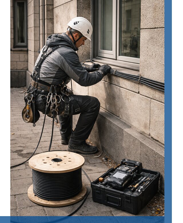 Прокладка оптоволоконного кабеля в Нурлате от 834 р. | ВЫСОТНИК-Нрт