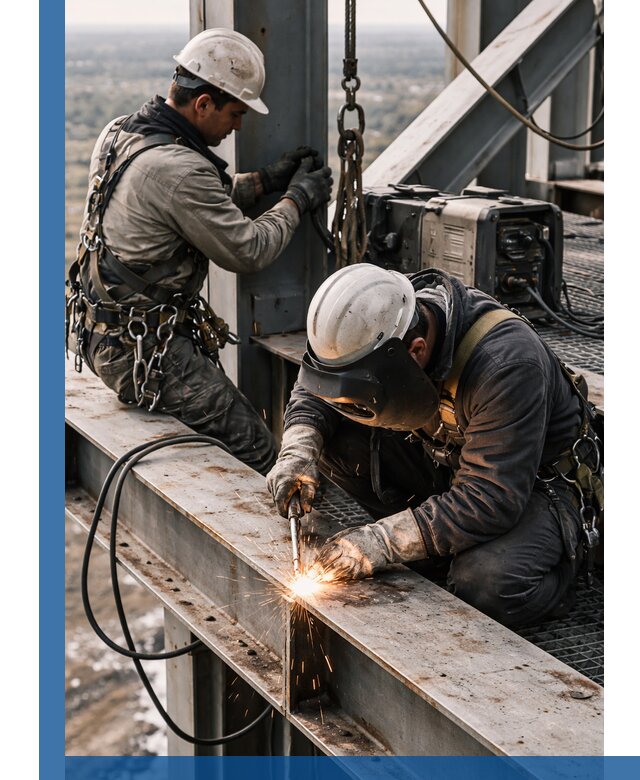 Высотные сварочные работы в Нурлате для промышленных объектов