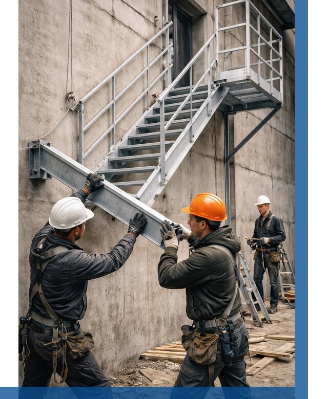 Монтаж металлических лестниц в Нурлате от 15641 р. | ВЫСОТНИК-Нрт