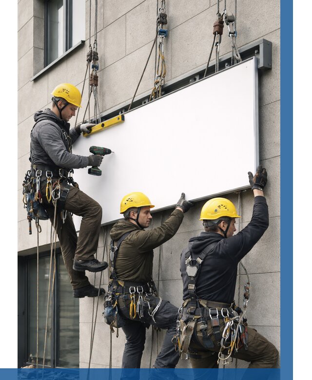 Монтаж рекламной вывески в Нурлате от 8342 р. | ВЫСОТНИК-Нрт