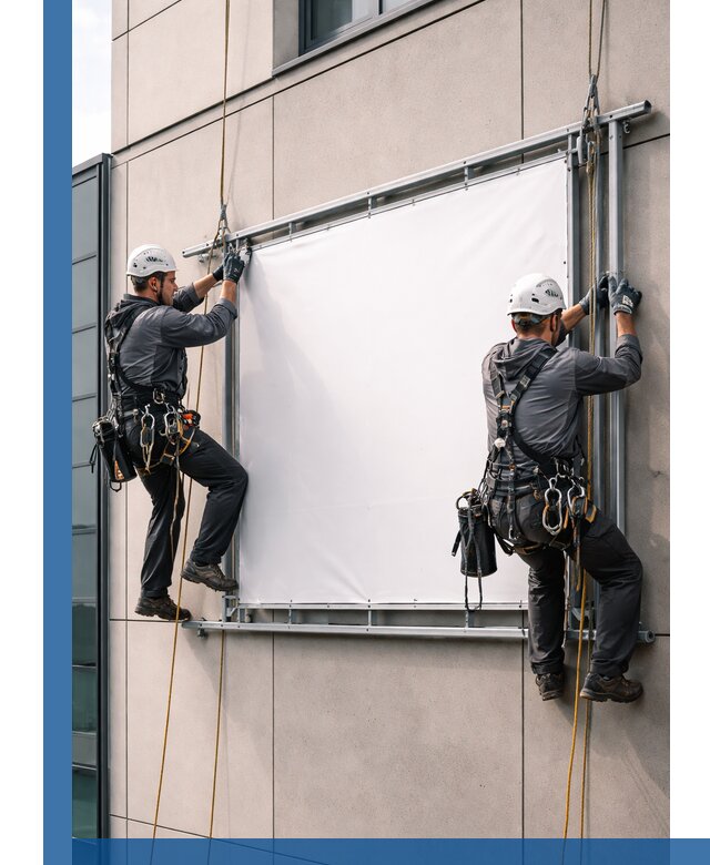 Монтаж наружной рекламной вывески в Нурлате под ключ