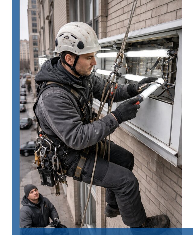Профессиональная замена ламп в наружной вывеске в Нурлате