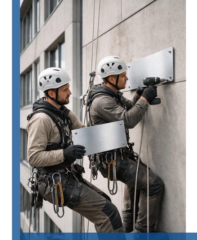 Монтаж табличек и указателей в Нурлате для зданий и сооружений