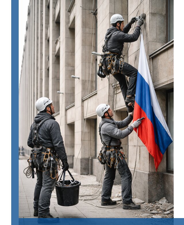 Профессиональная установка флагов на фасаде в Нурлате