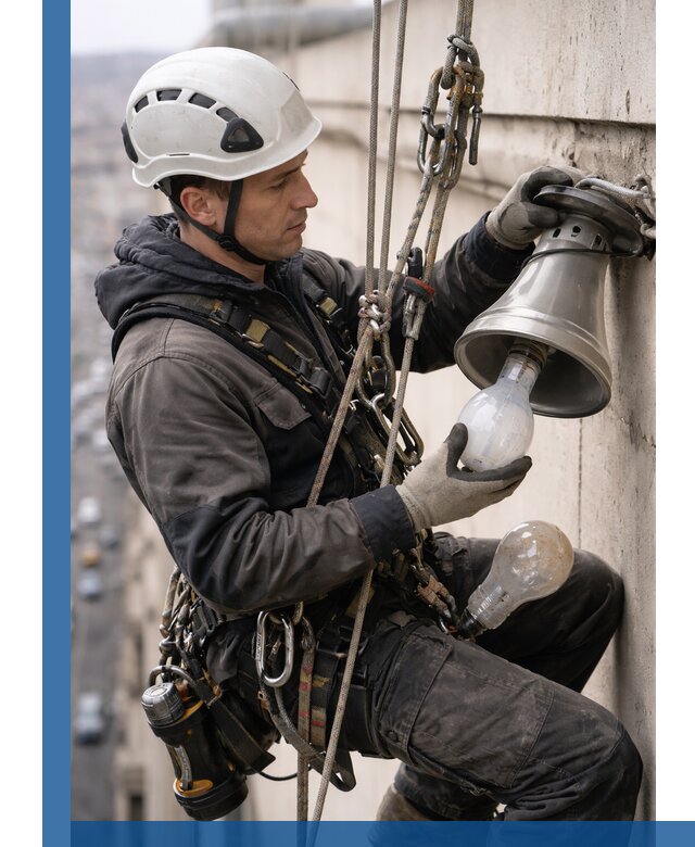 Замена ламп на высоте в Нурлате профессионально и быстро