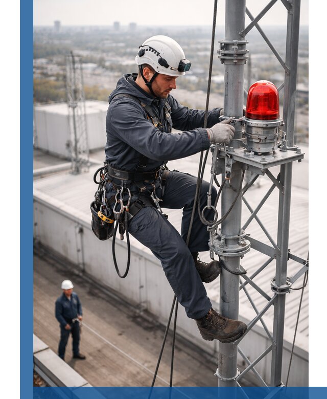 Монтаж заградительных огней и обслуживание объектов в Нурлате
